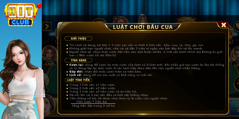 Luật chơi Bầu Cua Hitclub