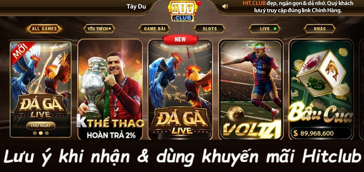 Hướng dẫn nhận khuyến mãi tại Hitclub