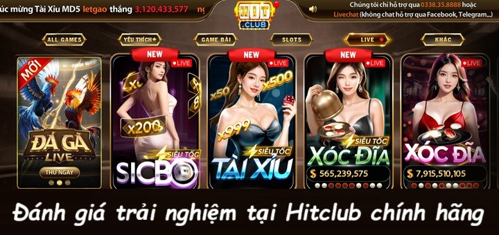 Trải nghiệm người dùng tại link Hitclub chính hãng